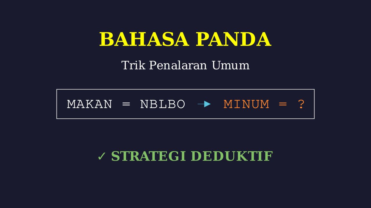 Bahasa Panda: Logika Bahasa Buatan