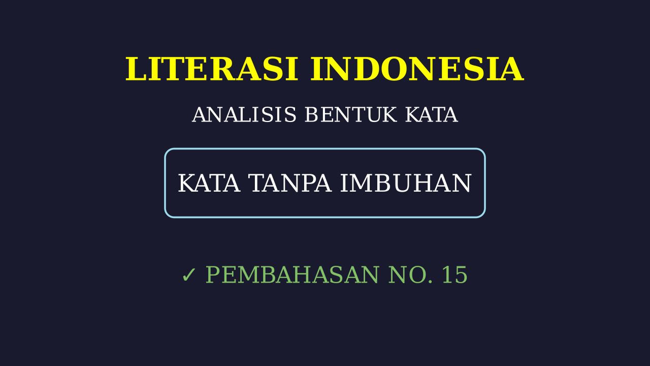 Analisis Pembentukan Kata
