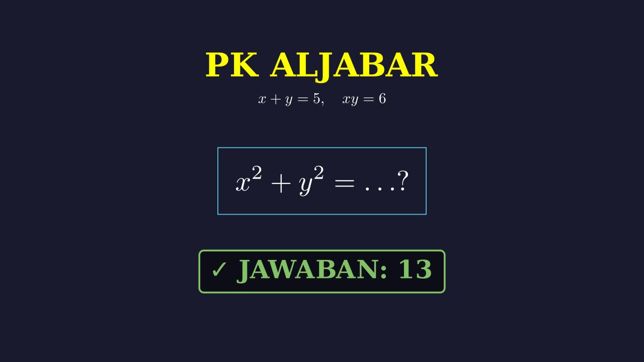 Aljabar: Mencari Nilai x² + y²