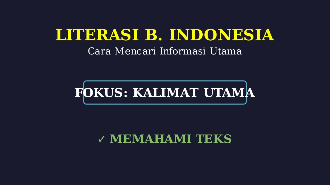 Menemukan Informasi Utama
