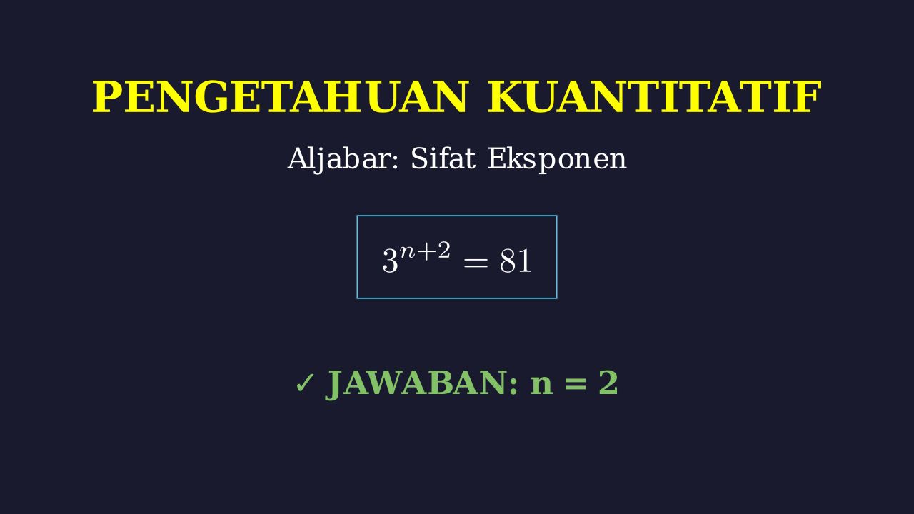 Menentukan Nilai n: Sifat Eksponen