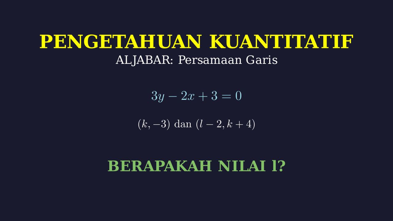 Menentukan Variabel Titik pada Persamaan Garis