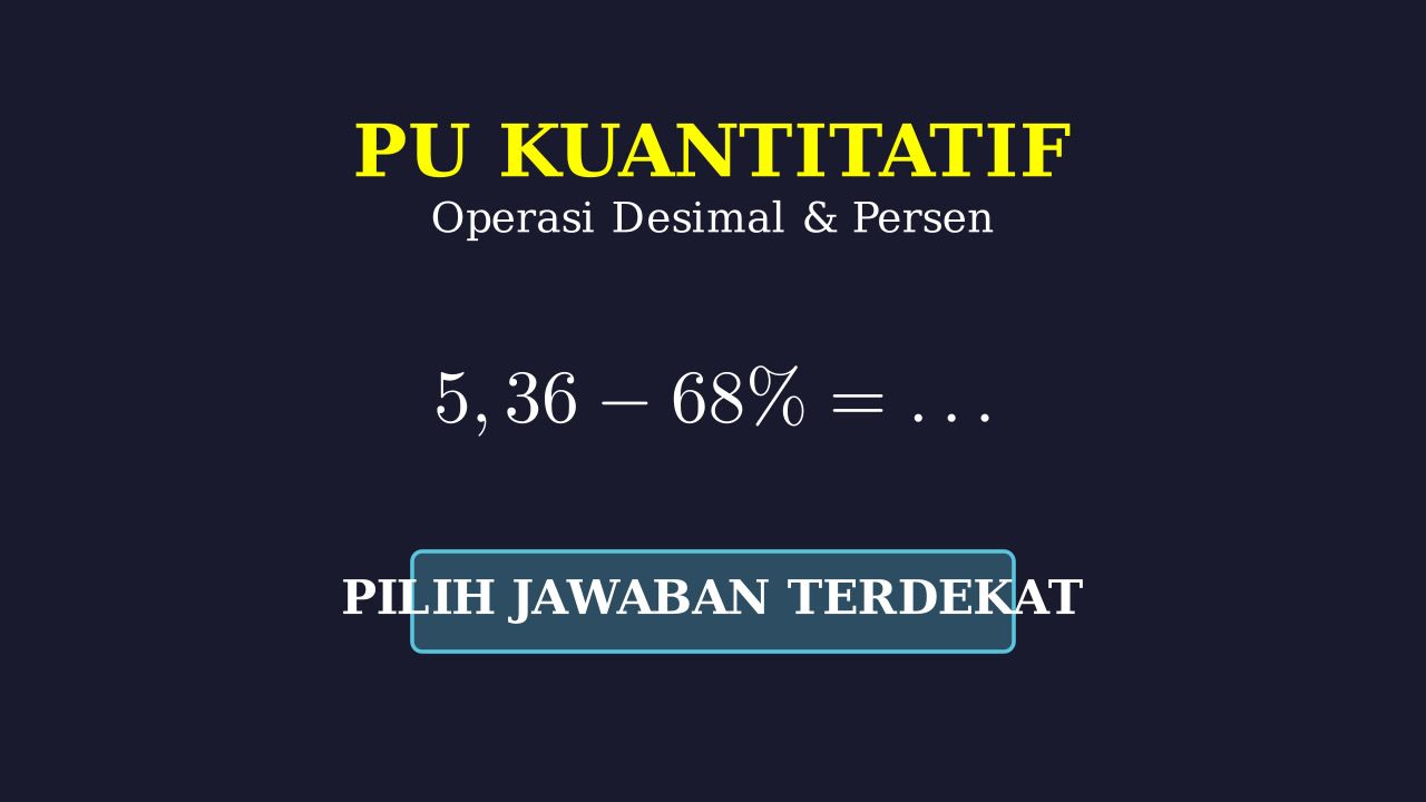 Pengurangan Desimal dan Persen