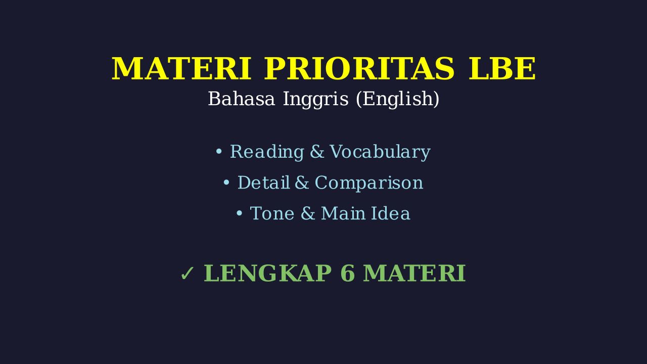 Materi Prioritas LBE Terlengkap