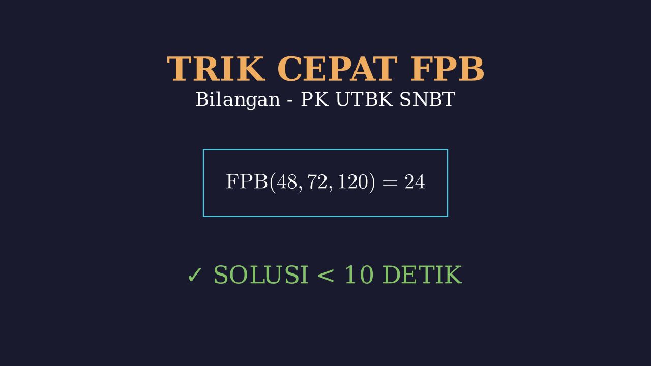 Cara Cepat Menghitung FPB