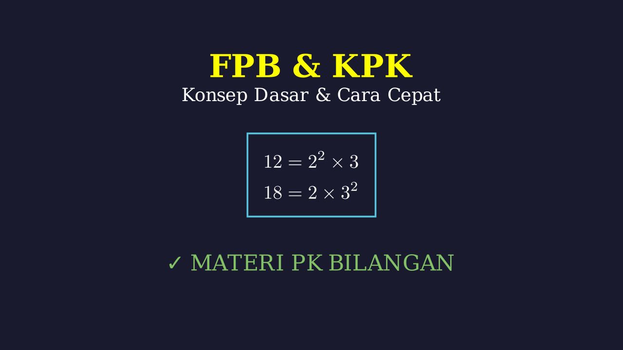 FPB dan KPK: Konsep dan Cara Hitung