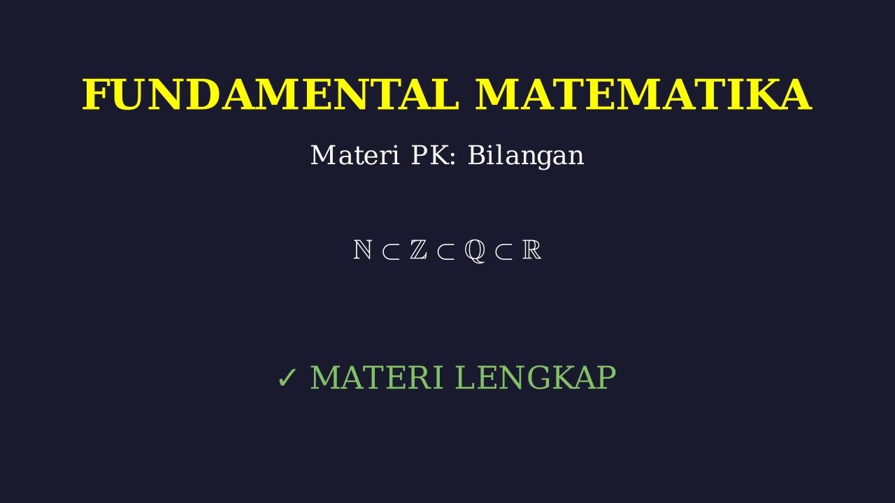 Fundamental Matematika: Panduan Lengkap