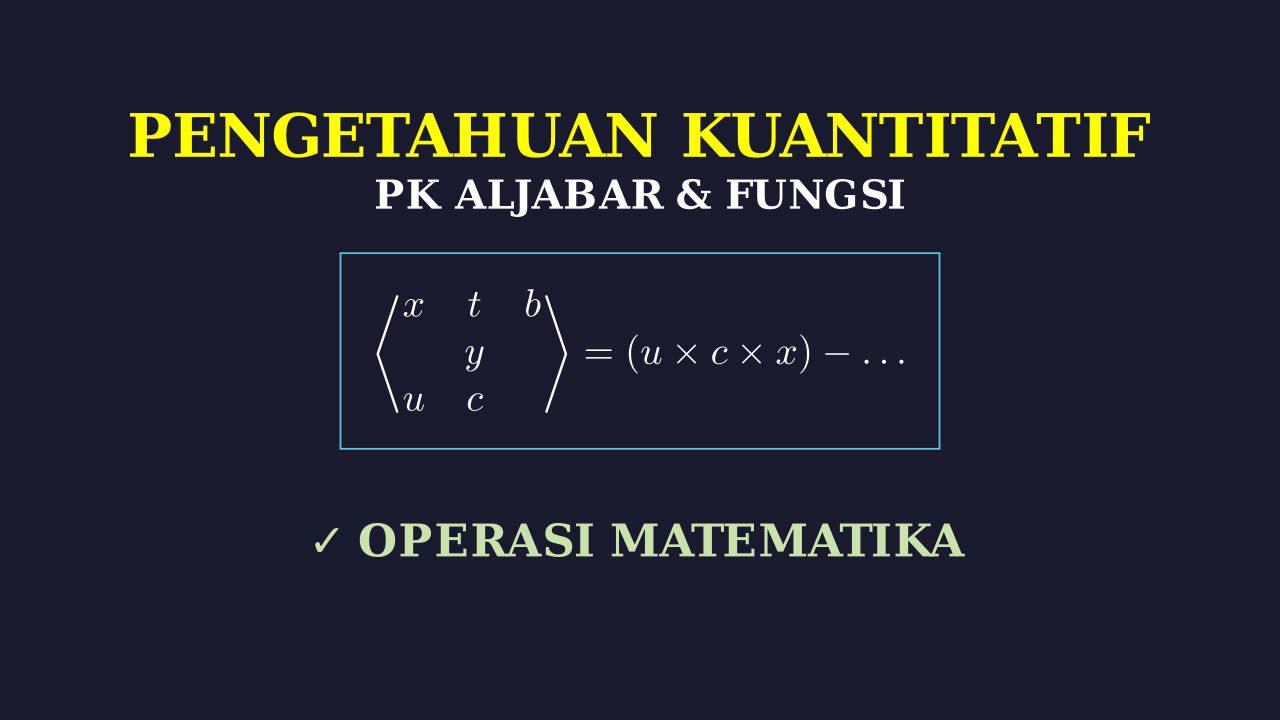 Operasi Bilangan Khusus