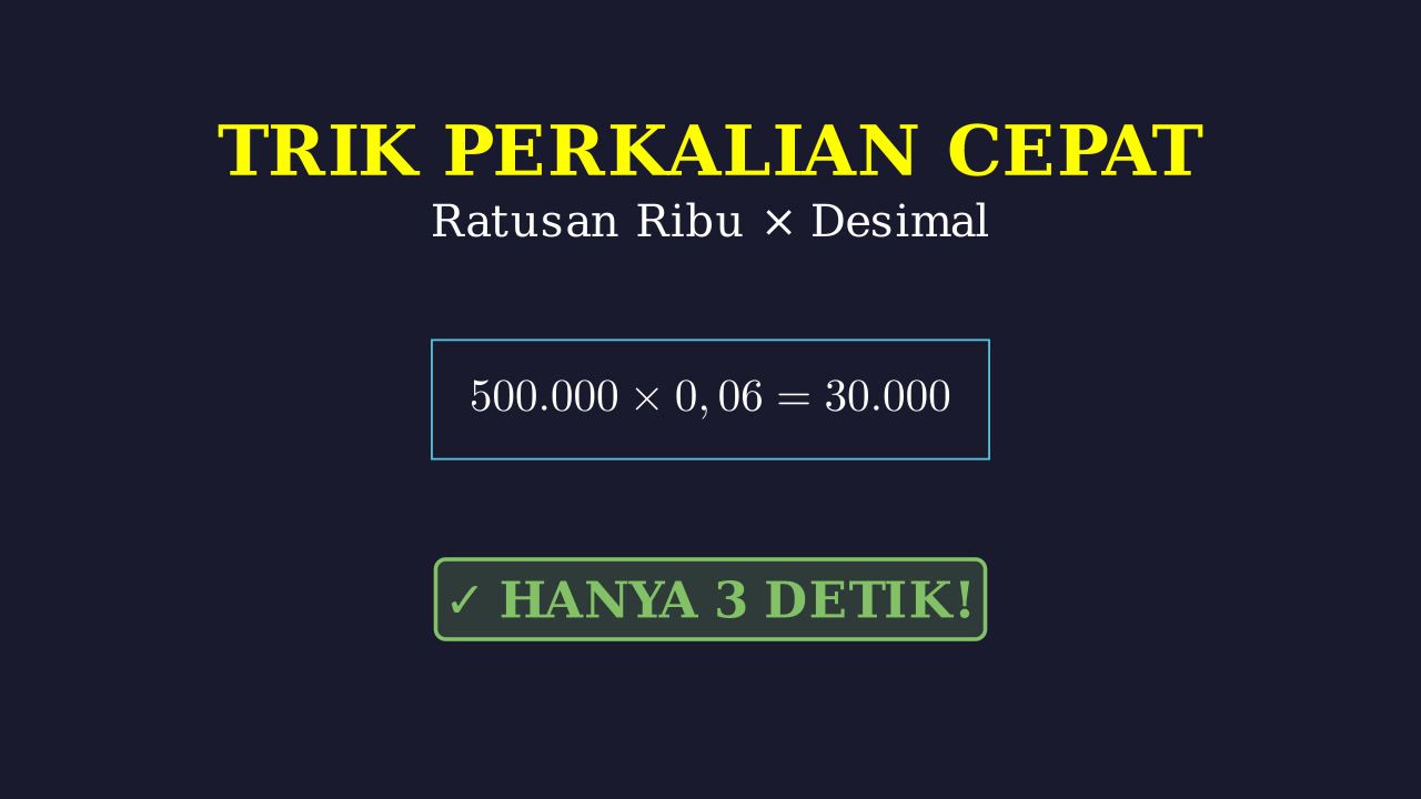Trik Cepat Perkalian Rupiah dan Desimal