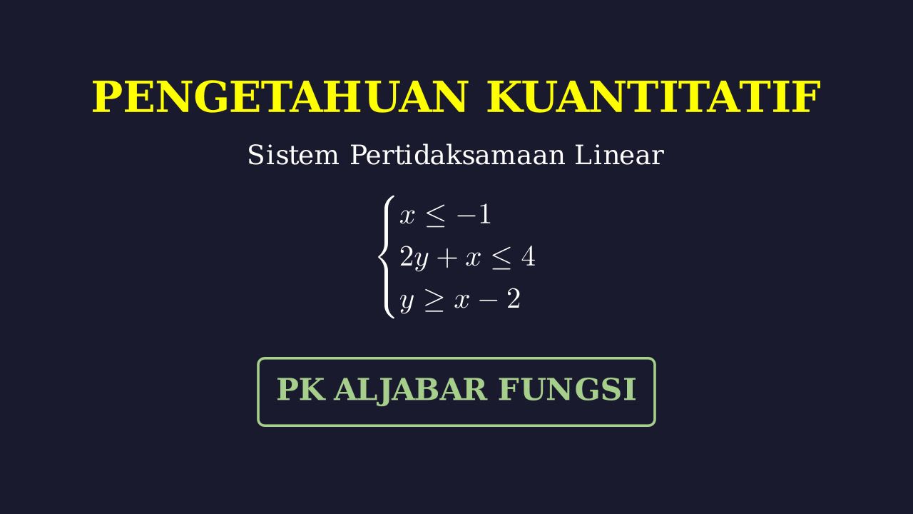 Sistem Pertidaksamaan Linear: Daerah Solusi