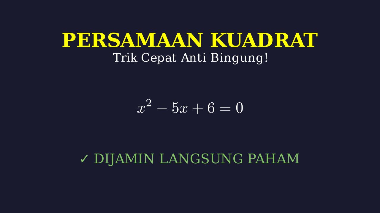 Persamaan Kuadrat Jadi Mudah