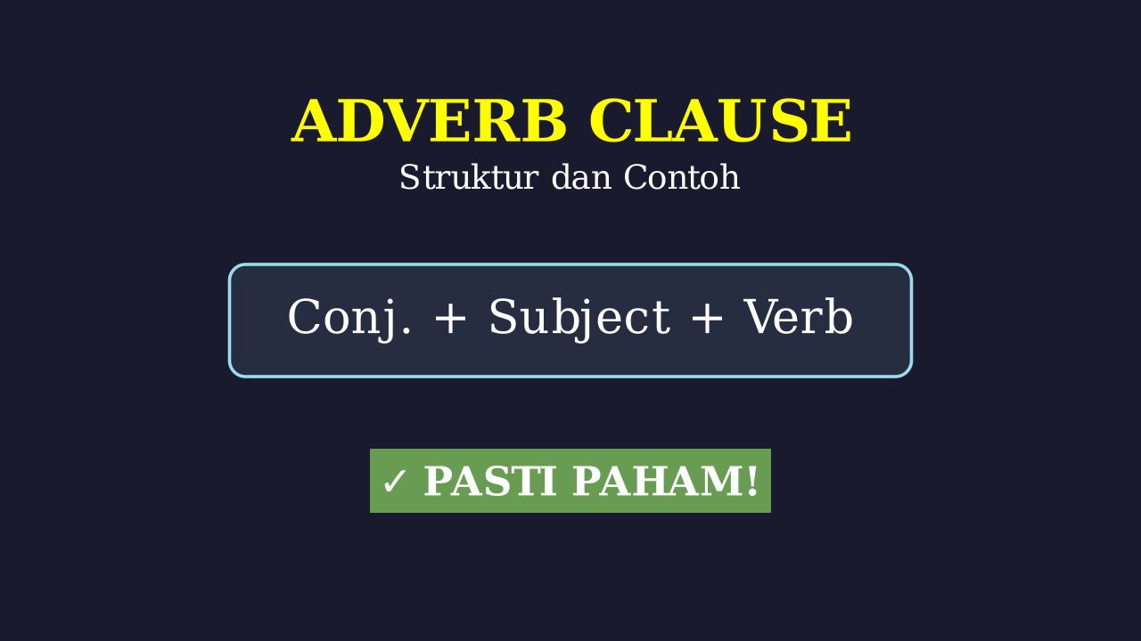Adverb Clause: Penjelasan & Contoh