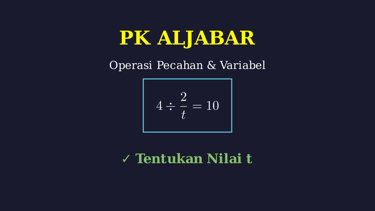 Menyelesaikan Persamaan: Mencari Nilai t