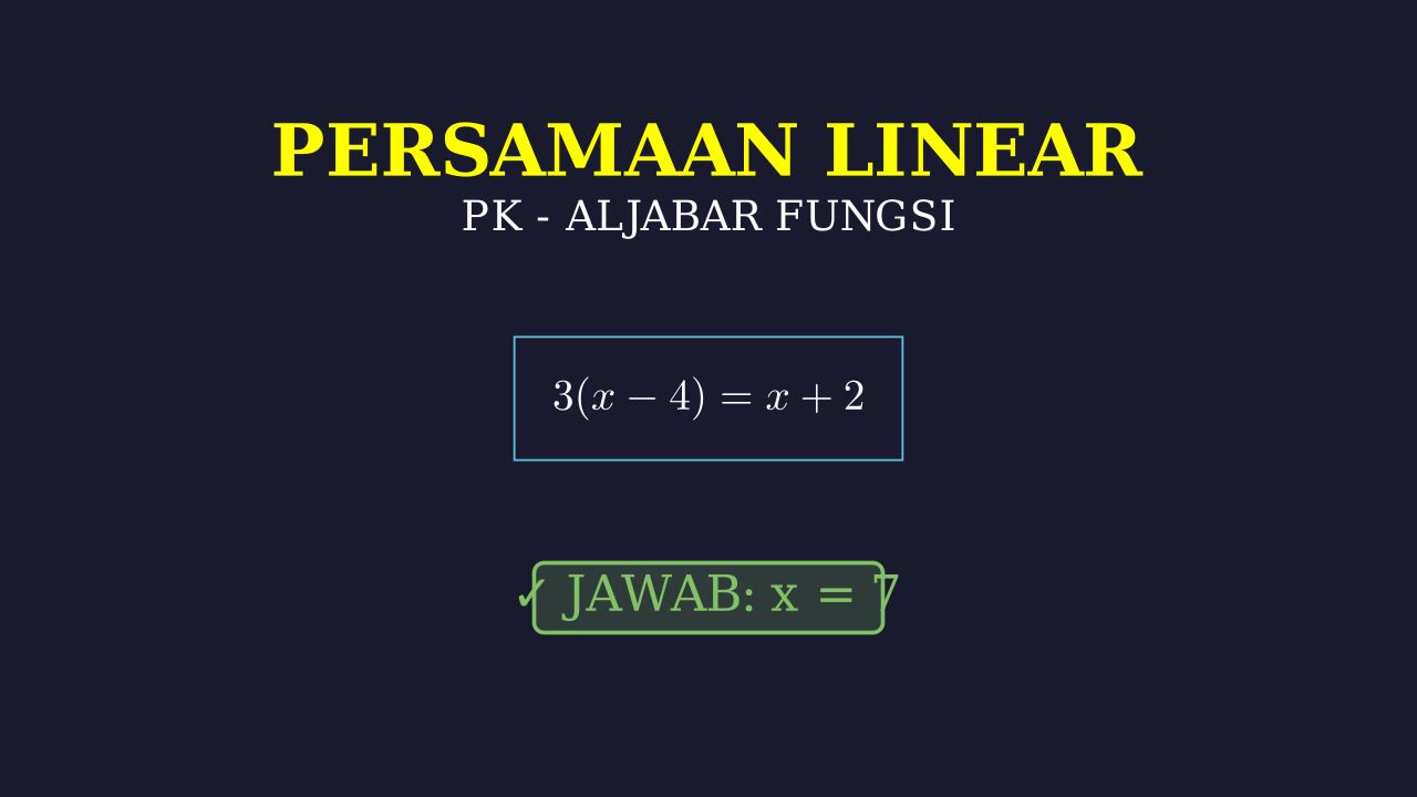Persamaan Linear: Konsep Dasar