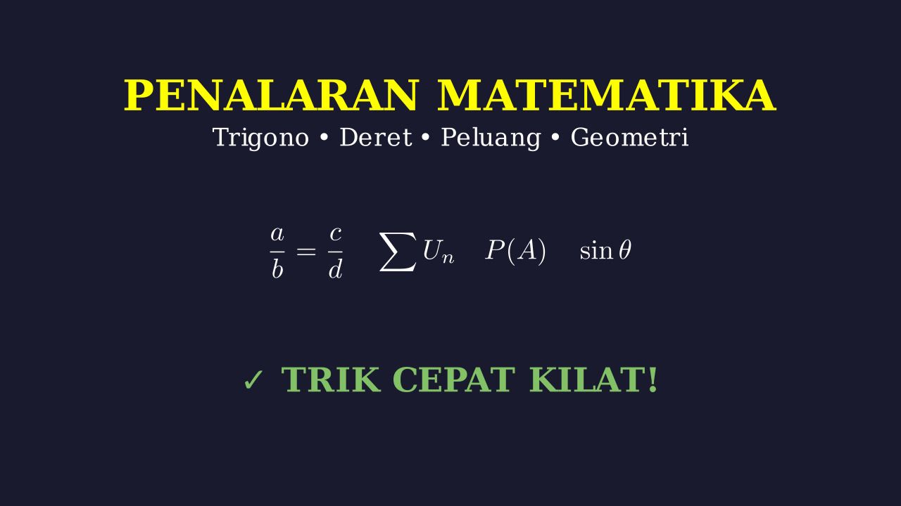 Trik Cepat Kuasai Materi Penalaran Matematika