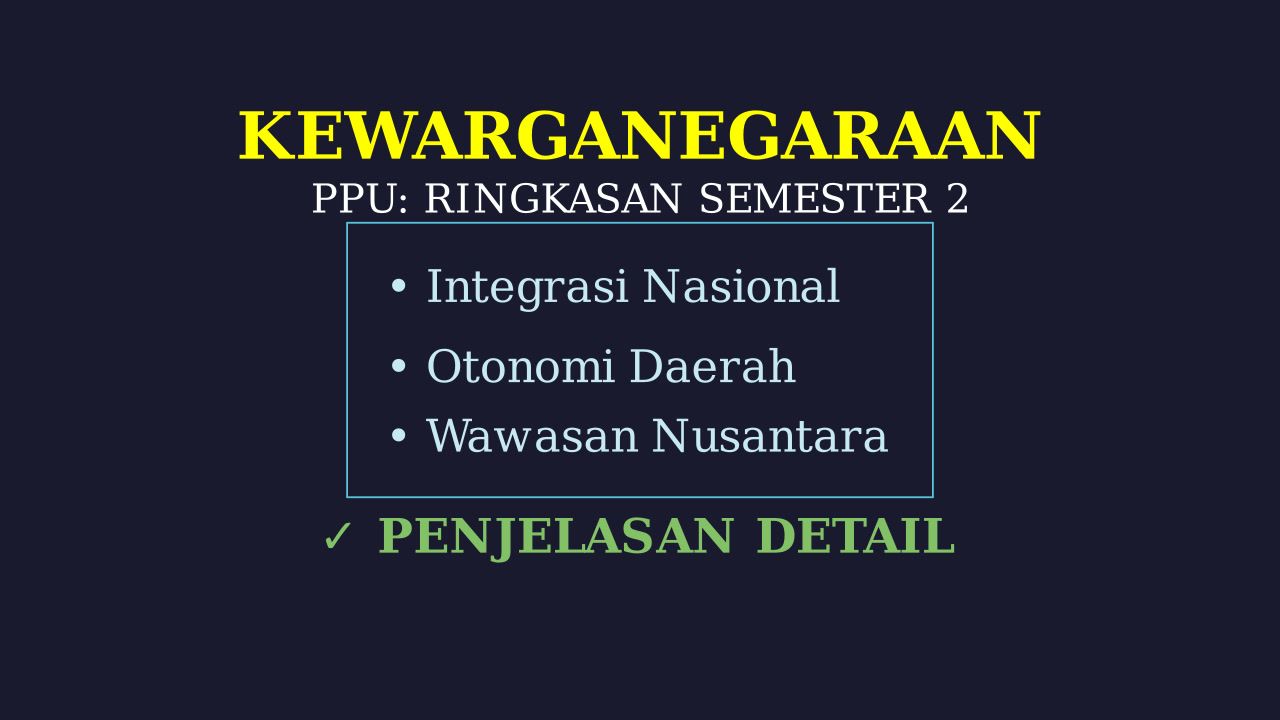 Teori Kewarganegaraan Semester 2