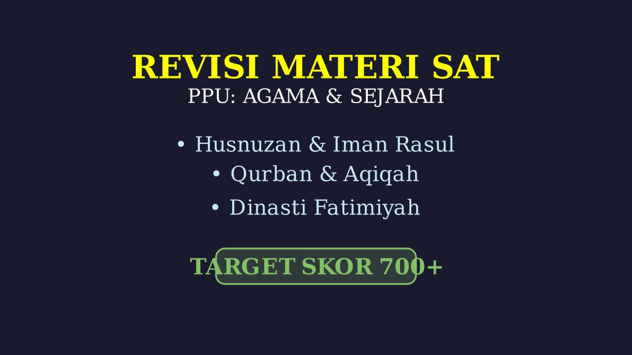 Rangkuman Materi SAT Pendidikan Agama Islam