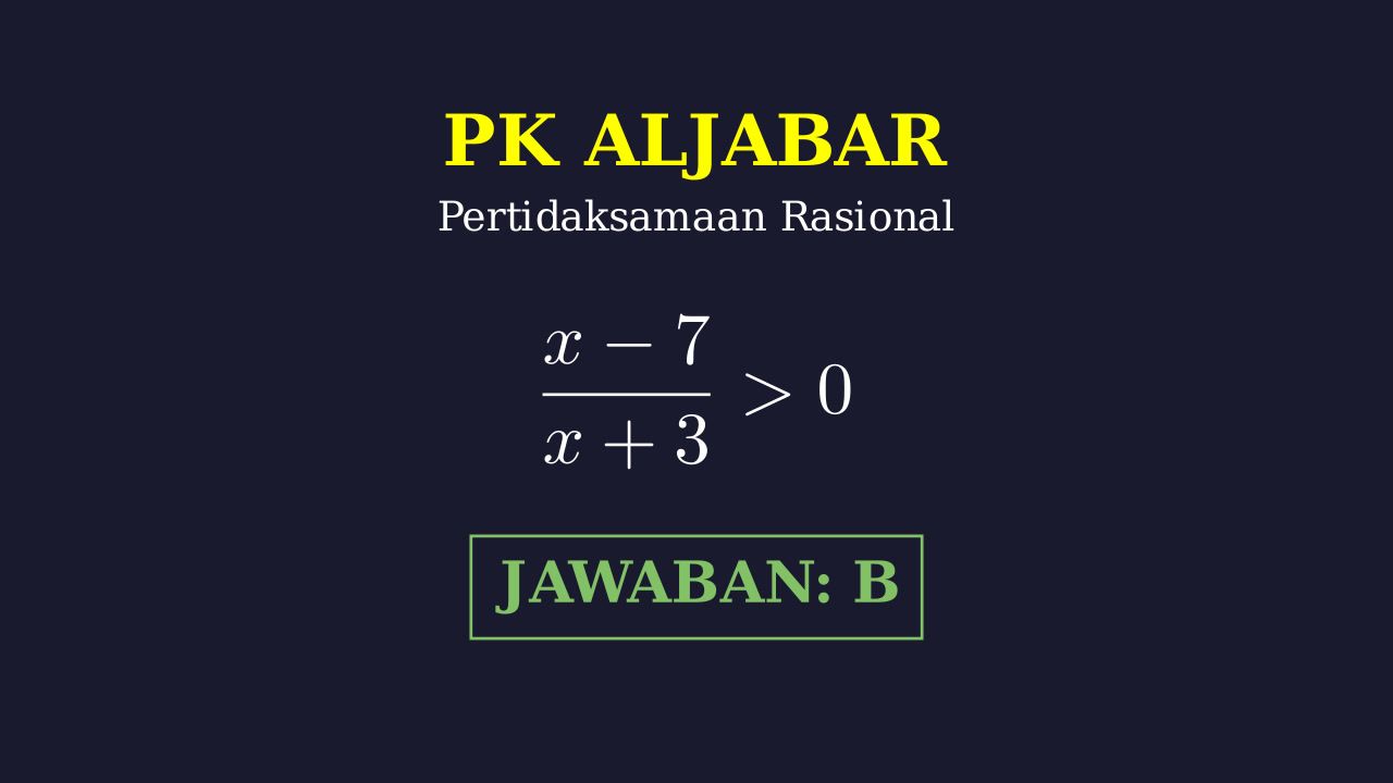 Menyelesaikan Pertidaksamaan Rasional