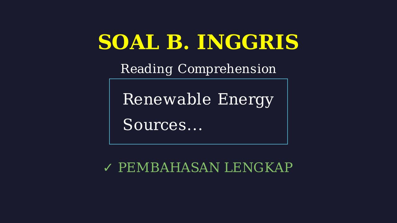 English Practice: Renewable Energy
