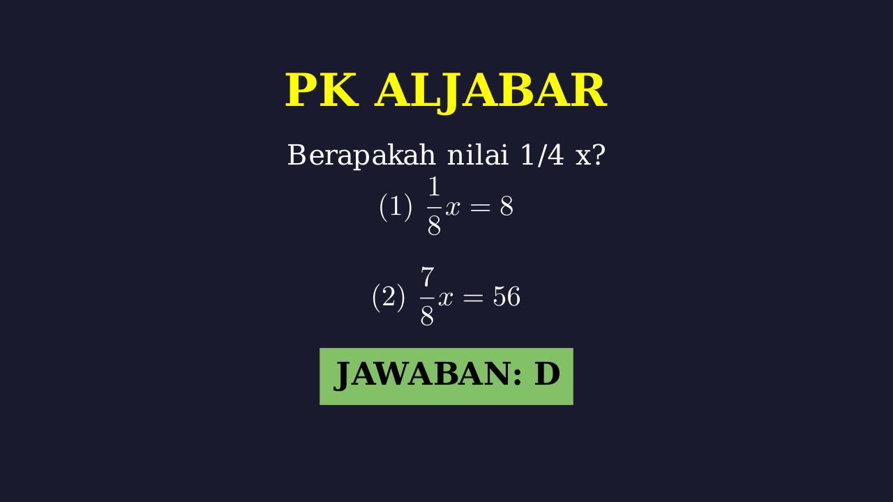 Kecukupan Data: Operasi Aljabar