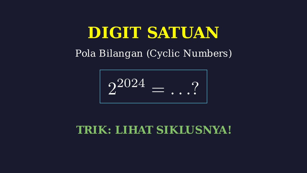 Trik Digit Satuan Bilangan Berpangkat