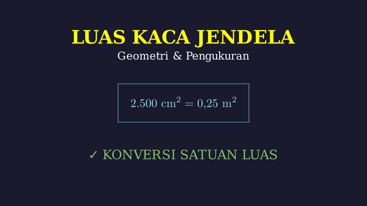 Menghitung Luas Kaca dan Konversi Satuan