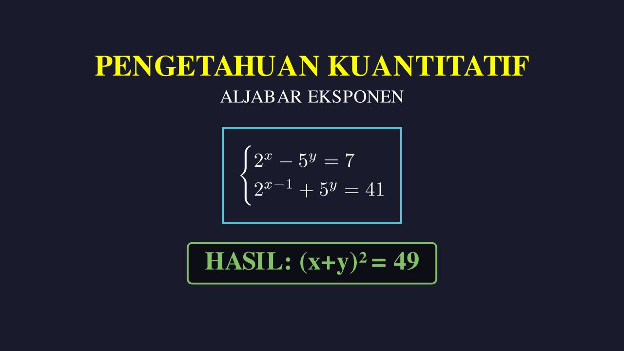 Menyelesaikan Sistem Persamaan Eksponen