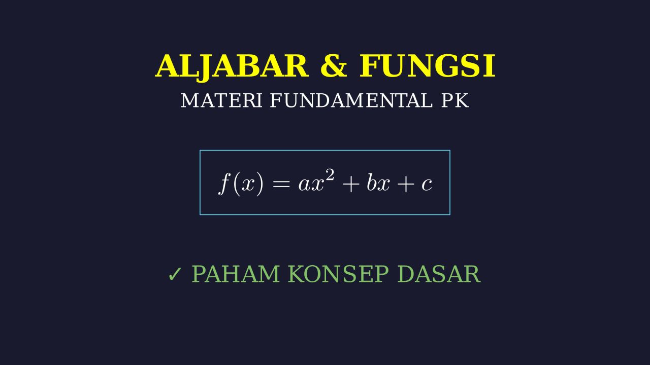 Fundamental Aljabar dan Fungsi