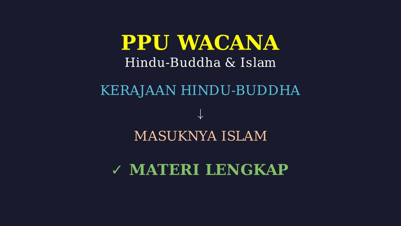 Sejarah Hindu-Buddha & Masuknya Islam di Indonesia