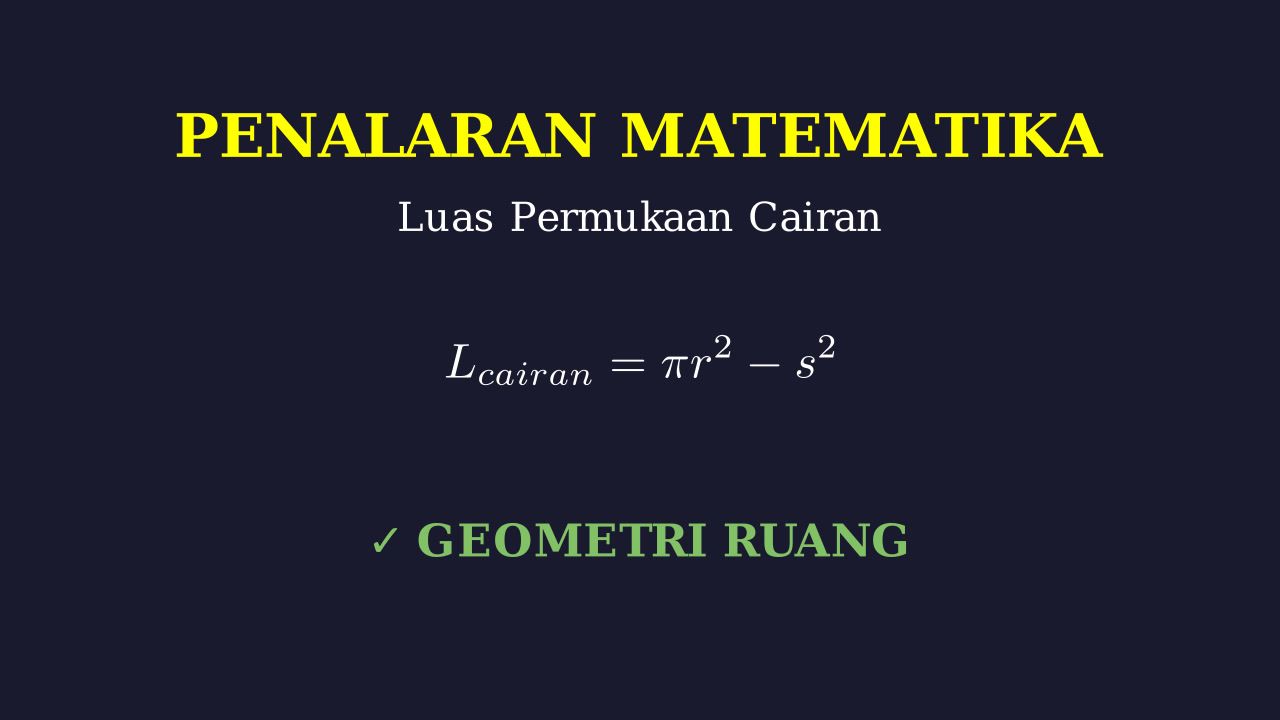 Luas Permukaan Cairan: Piramida Dalam Silinder