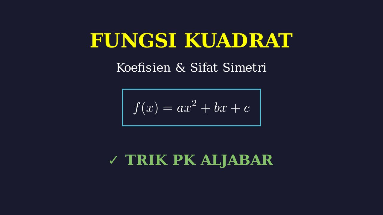 Koefisien Fungsi Kuadrat: Titik & Sifat Simetri