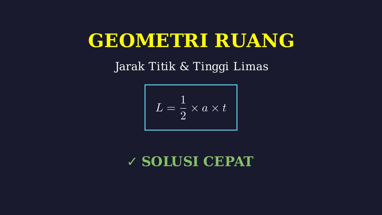 Jarak Titik ke Garis, Luas Segitiga & Tinggi Limas
