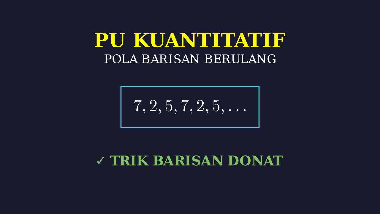 Barisan Donat: Pola Bilangan Berulang