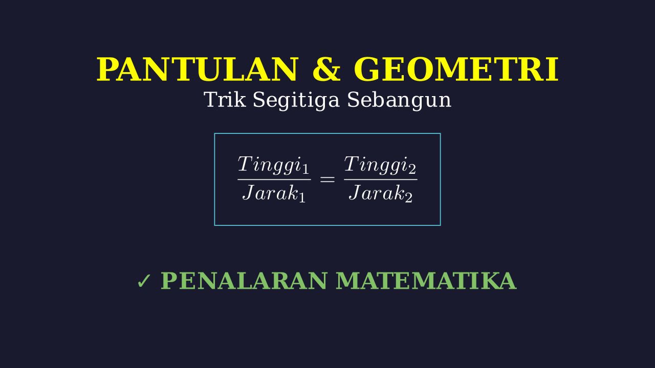 Pantulan Cahaya dan Suara: Segitiga Sebangun