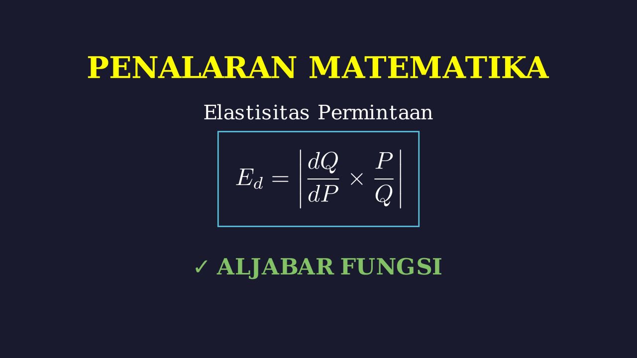 Elastisitas Permintaan dan Penawaran
