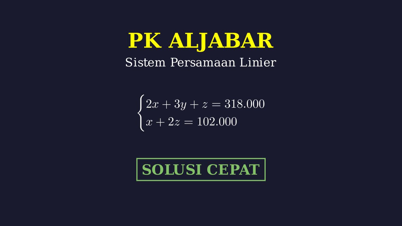 Soal Cerita SPLTV: Harga Cat