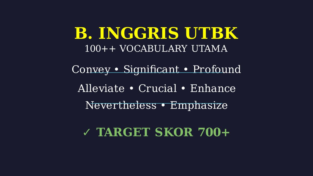 100+ Vocabulary Wajib UTBK SNBT