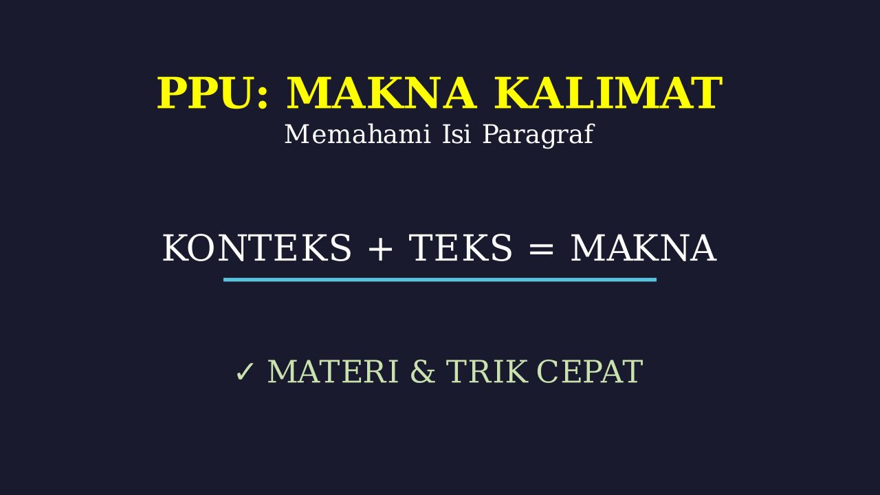 Makna Kalimat dalam Paragraf
