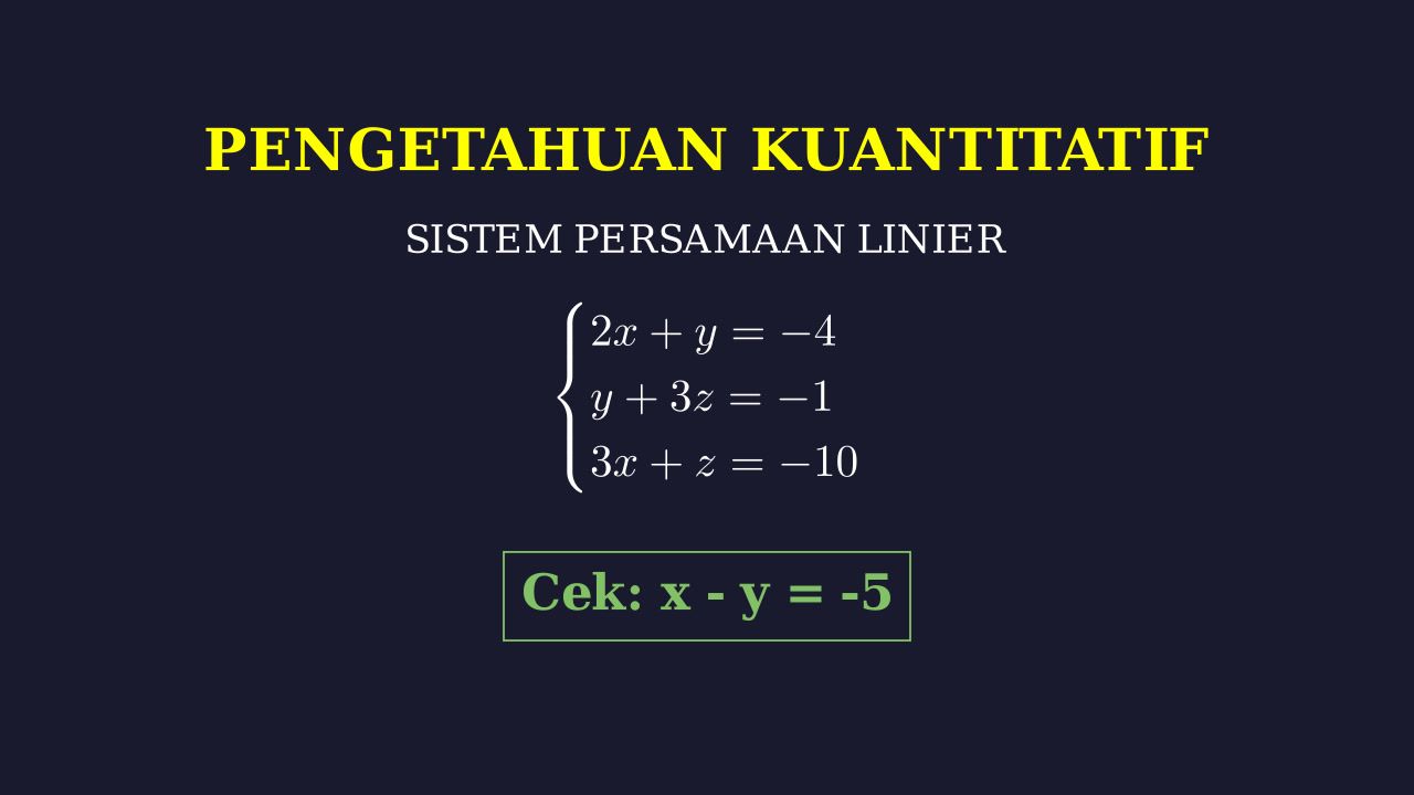 Menyelesaikan SPLTV: Sistem Persamaan Tiga Variabel