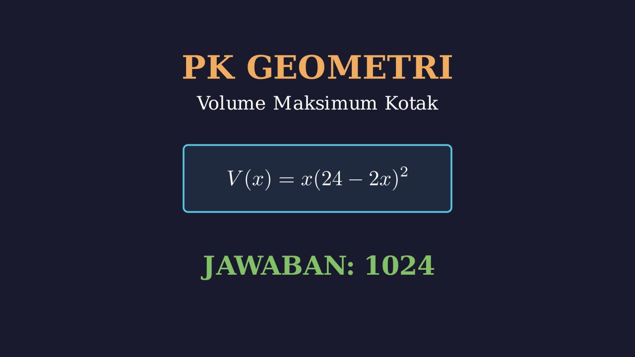 Volume Maksimum Kotak Tanpa Tutup