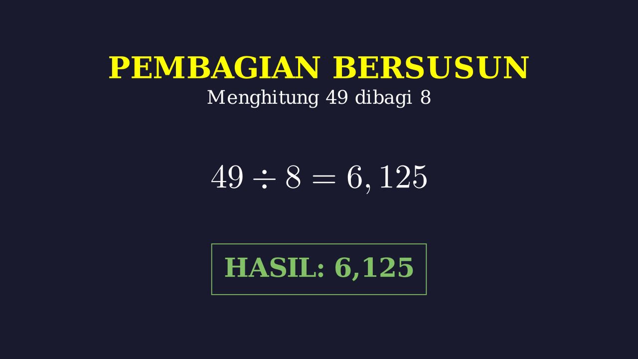 Pembagian Bersusun: 49 ÷ 8