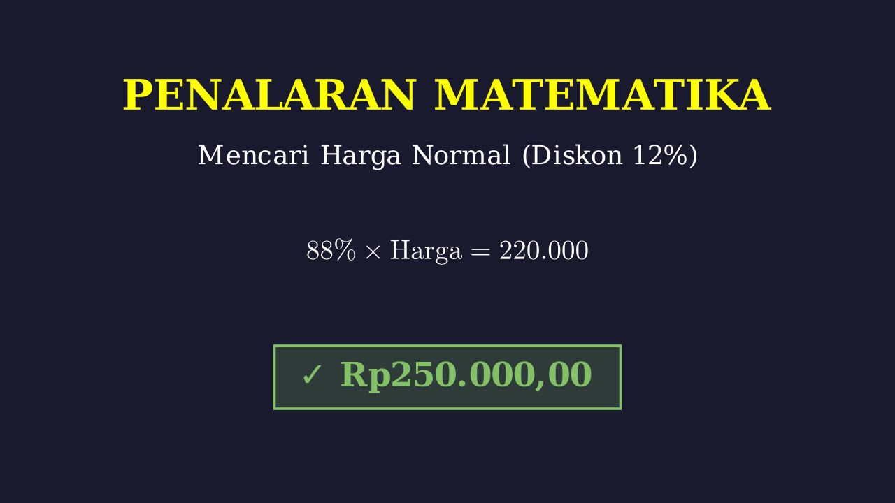 Menghitung Harga Normal Sebelum Diskon