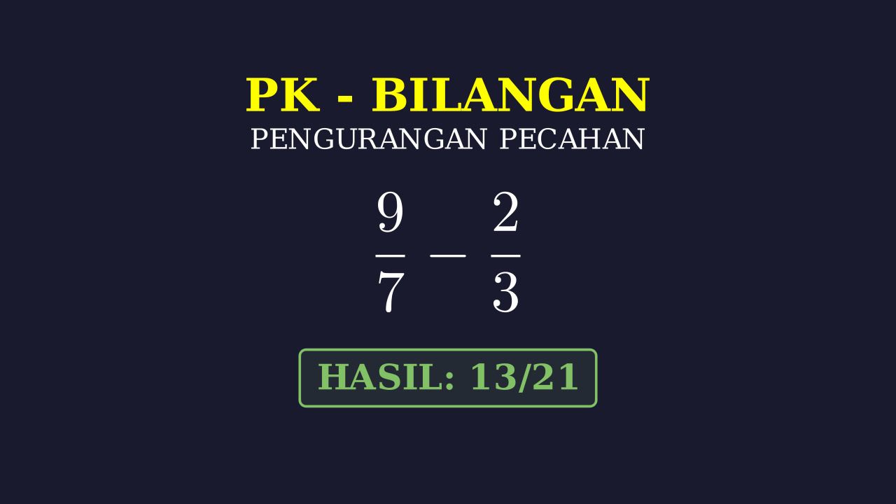 Pengurangan Pecahan Beda Penyebut