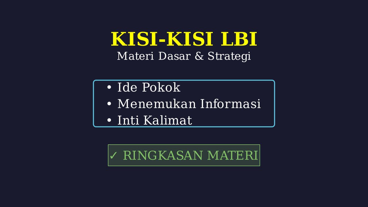 Kisi-kisi dan Materi Dasar Ujian