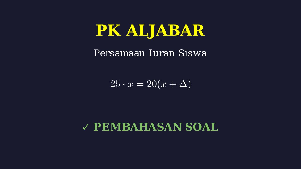 Soal Cerita: Iuran Perpisahan