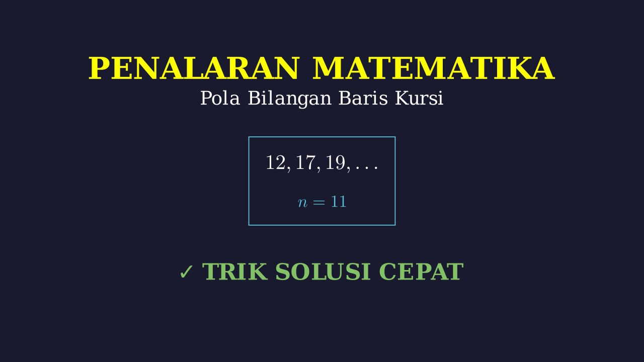 Barisan dan Deret: Kursi Gedung Pertunjukan