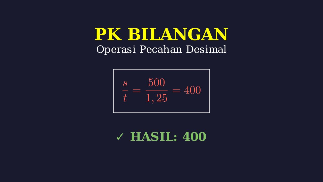 Menghitung Kecepatan: Rumus s/t
