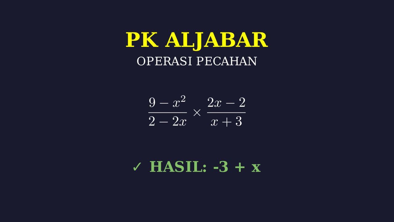 Perkalian Pecahan Aljabar
