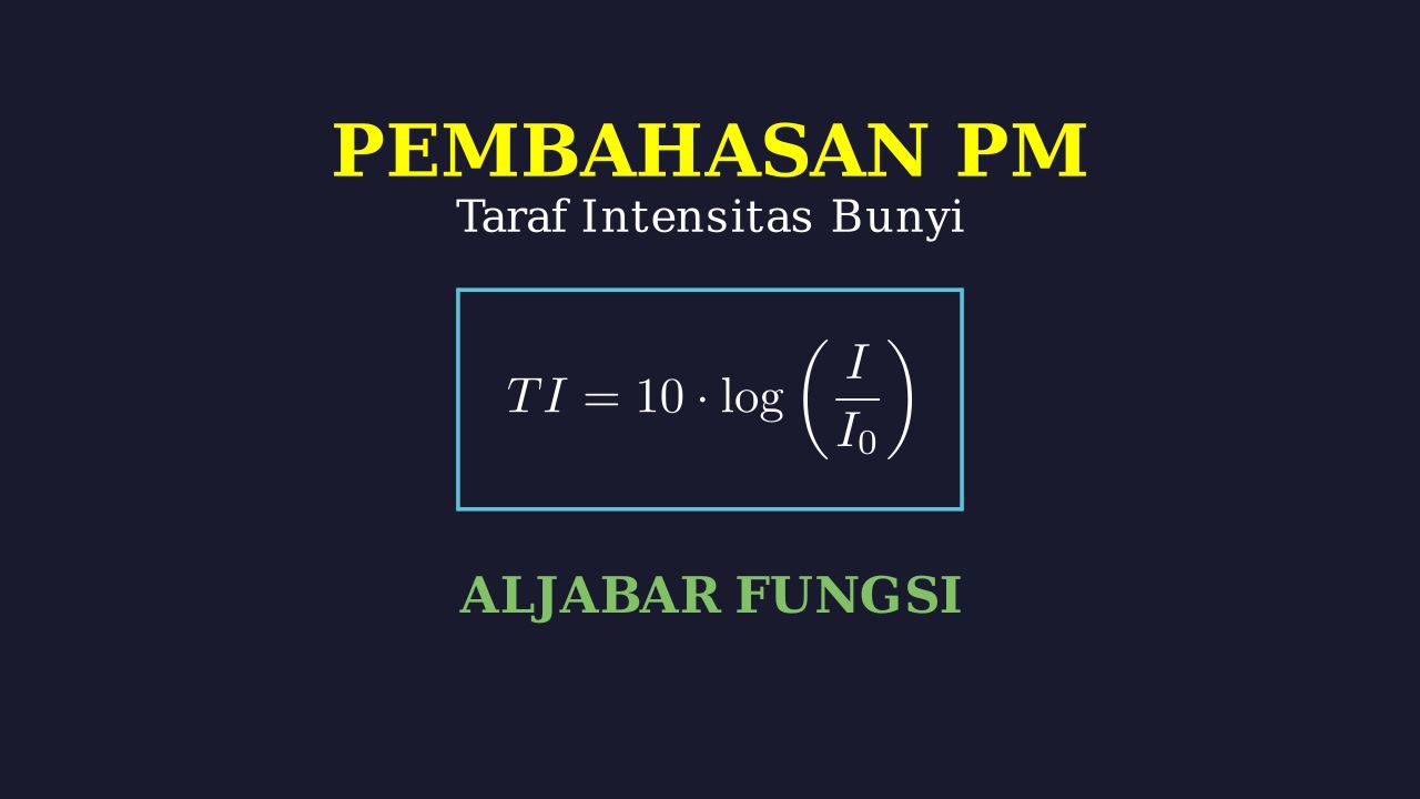 Taraf Intensitas Bunyi