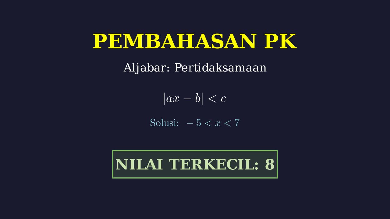 Nilai Terkecil Pertidaksamaan Nilai Mutlak